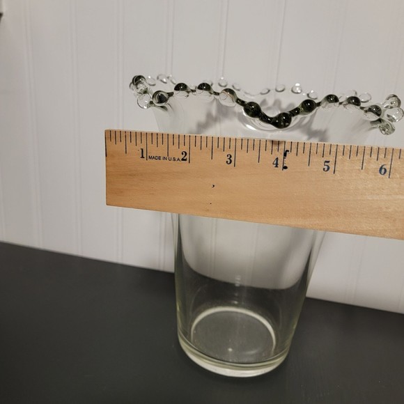 Vintage Imperial Glass Clear Candlewick Crystal Crimped Flip Table Vase 8 inch - Picture 4 of 5